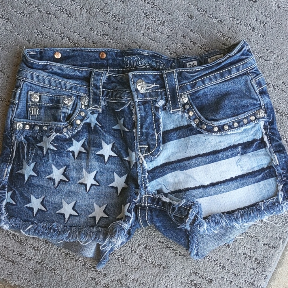 Miss Me stars and stripes denim shorts